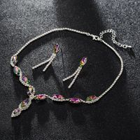 Princess Glam Water Droplets Rhinestones Artificial Crystal Wholesale Earrings Necklace sku image 4