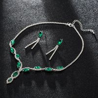 Princess Glam Water Droplets Rhinestones Artificial Crystal Wholesale Earrings Necklace sku image 5