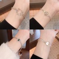 Lady U Shape Bow Knot Alloy Plating Inlay Zircon Women's Bracelets main image 5