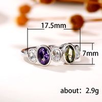 Modern Style Geometric Copper Inlay Artificial Gemstones Rings main image 3