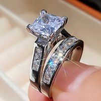 Romantic Modern Style Square Copper Inlay Zircon Rings main image 5