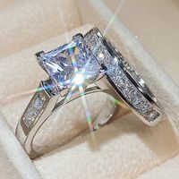 Romantic Modern Style Square Copper Inlay Zircon Rings main image 1
