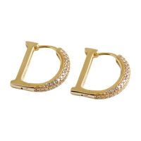 1 Pair Ig Style Letter Sterling Silver Zircon Earrings main image 4