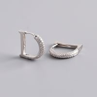 1 Pair Ig Style Letter Sterling Silver Zircon Earrings sku image 2