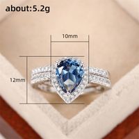 Elegant Luxurious Water Droplets Copper Inlay Zircon Rings main image 4
