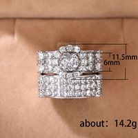 Luxurious Shiny Flower Copper Inlay Zircon Rings main image 2