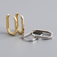1 Pair Simple Style Geometric Sterling Silver Plating Earrings main image 4
