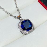 Luxurious Square Copper Inlay Zircon Rings Earrings Necklace sku image 1