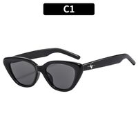Simple Style Solid Color Ac Cat Eye Full Frame Women's Sunglasses sku image 1