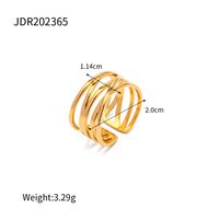Elegant Oval Snake Stainless Steel Inlay Turquoise Zircon 18k Gold Plated Rings sku image 1