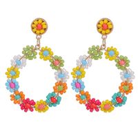 1 Pair Japanese Style Flower Plating Arylic Earrings main image 4