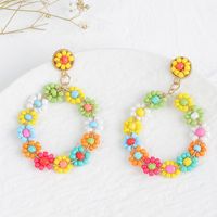 1 Pair Japanese Style Flower Plating Arylic Earrings main image 3