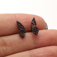 1 Pair Simple Style Butterfly Plating Hollow Out Stainless Steel Ear Studs sku image 16
