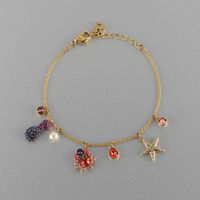 Vacation Simple Style Crab Alloy Plating Inlay Artificial Gemstones Women's Bracelets sku image 2