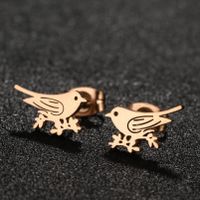 1 Pair Simple Style Bird Plating Stainless Steel 18k Gold Plated Ear Studs main image 3