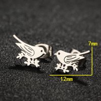 1 Pair Simple Style Bird Plating Stainless Steel 18k Gold Plated Ear Studs main image 4