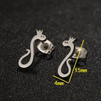 1 Pair Retro Lady Crown Snake Plating Stainless Steel Earrings main image 5