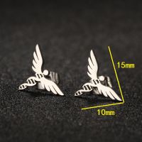 1 Pair Casual Simple Style Angel Plating Hollow Out Stainless Steel Ear Studs main image 4