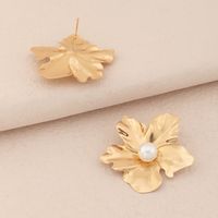 Lady Flower Alloy Plating Inlay Artificial Pearls Women's Ear Studs main image 3