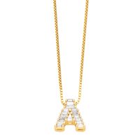 Basic Simple Style Letter Stainless Steel Copper Plating Inlay Zircon 18k Gold Plated Pendant Necklace main image 6