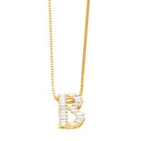 Basic Simple Style Letter Stainless Steel Copper Plating Inlay Zircon 18k Gold Plated Pendant Necklace main image 4