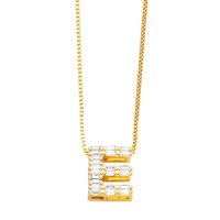 Basic Simple Style Letter Stainless Steel Copper Plating Inlay Zircon 18k Gold Plated Pendant Necklace main image 7