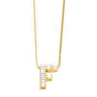 Basic Simple Style Letter Stainless Steel Copper Plating Inlay Zircon 18k Gold Plated Pendant Necklace sku image 3