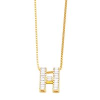 Basic Simple Style Letter Stainless Steel Copper Plating Inlay Zircon 18k Gold Plated Pendant Necklace sku image 4