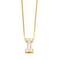 Basic Simple Style Letter Stainless Steel Copper Plating Inlay Zircon 18k Gold Plated Pendant Necklace sku image 5
