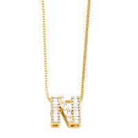 Basic Simple Style Letter Stainless Steel Copper Plating Inlay Zircon 18k Gold Plated Pendant Necklace sku image 6