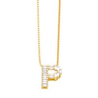 Basic Einfacher Stil Brief Rostfreier Stahl Kupfer Überzug Inlay Zirkon 18 Karat Vergoldet Halskette Mit Anhänger sku image 8