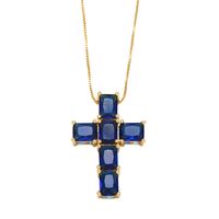 Retro Simple Style Cross Stainless Steel Copper Plating Inlay Zircon 18k Gold Plated Pendant Necklace sku image 2