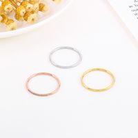 Titanium Steel 18K Gold Plated Simple Style Inlay Solid Color Rhinestones Rings main image 2