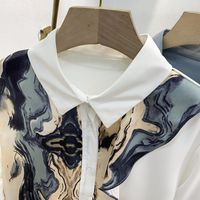Women's Blouse Long Sleeve Blouses Printing Patchwork Washed Casual Elegant Ink Painting main image 2