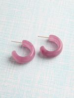 1 Pair Casual Vintage Style C Shape Plating Synthetic Resin Ear Studs main image 3