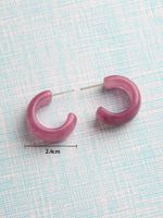 1 Pair Casual Vintage Style C Shape Plating Synthetic Resin Ear Studs main image 4