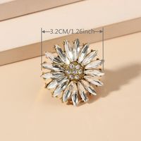 Elegant Glam Flower Alloy Inlay Rhinestones Zircon Women's Open Ring main image 3