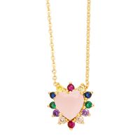 Hip-hop Simple Style Heart Shape Copper 18k Gold Plated Zircon Long Necklace Necklace In Bulk main image 4