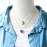 Hip-hop Simple Style Heart Shape Copper 18k Gold Plated Zircon Long Necklace Necklace In Bulk main image 7