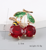 Elegant Sweet Cherry Bee Alloy Inlay Glass Women's Brooches 1 Piece main image 3