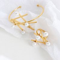 Elegant Baroque Style Pearl Titanium Steel Plating Artificial Pearls 18k Gold Plated Rings Bracelets main image 1