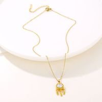 Stainless Steel 18K Gold Plated Elegant Plating Inlay Dreamcatcher Zircon Pendant Necklace main image 5