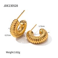 1 Pair Ig Style C Shape Plating Stainless Steel 18k Gold Plated Ear Studs sku image 1