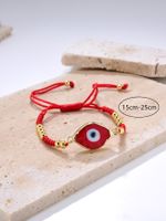 Classical Retro Simple Style Devil's Eye Oval Glass Patchwork Gold Plated Women's Bracelets main image 5