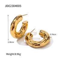 1 Pair Ig Style C Shape Plating Stainless Steel 18k Gold Plated Ear Studs sku image 1