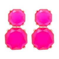 1 Pair Ig Style Round Inlay Alloy Resin Drop Earrings main image 2