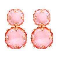 1 Pair Ig Style Round Inlay Alloy Resin Drop Earrings main image 4