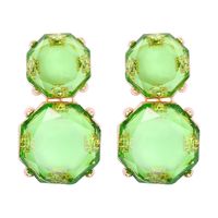 1 Pair Ig Style Round Inlay Alloy Resin Drop Earrings main image 3