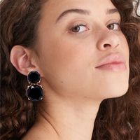 1 Pair Ig Style Round Inlay Alloy Resin Drop Earrings main image 5