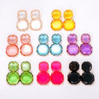 1 Pair Ig Style Round Inlay Alloy Resin Drop Earrings main image 1